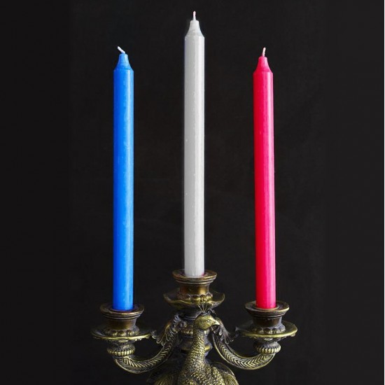 Lumanari Conice, Lungime 24 cm, 10 Buc/Set, Culoare Albastru