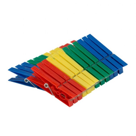 Carlige din Plastic pentru Rufe, 24 Buc/Set, Culoare Multicolora, Cleme Plastic pentru Prins Hainele, Set Carlige Rufe, Carlige din Plastic pentru Rufe, Carlige din Plastic pentru Haine, Clesti pentru Rufe, Carlige de Rufe din Plastic
