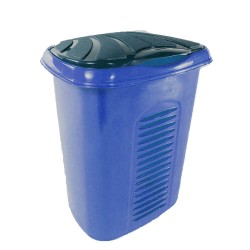 Cos de Rufe STERK, 45x38x51 cm, Plastic Albastru, cu Capac, Cosuri pentru Rufe din Plastic, Cos pentru Rufe cu Capac, Cos Mare pentru Rufe cu Capac, Cos din Plastic pentru Haine, Accesorii Baie, Cos Depozitare Haine cu Capac