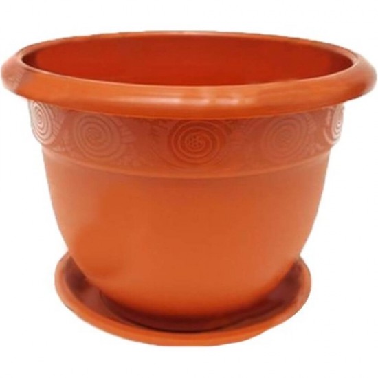 Ghiveci cu Tava STERK, 15x12 cm, Plastic Maro, Ghiveci pentru Flori, Ghiveci cu Tavita pentru Flori, Ghivece, Ghivece Plastic cu Tavita, Articole Decorative, Ghivece cu Tavita pentru Flori, Ghivece cu Tava pentru Flori