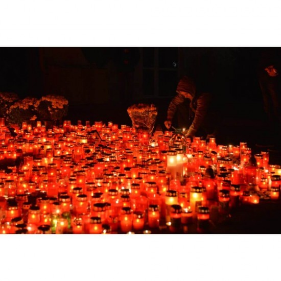 Candela de Sticla Rosie cu Capac Auriu, 10 Ore, Candela cu Capac, Candela Rosie, Candela de Sticla cu Capac, Candele cu Capac, Candele Rosii, Candele de Sticla cu Capac, Lumanare Candela, Lumanari Candele, Lumanari Neparfumate