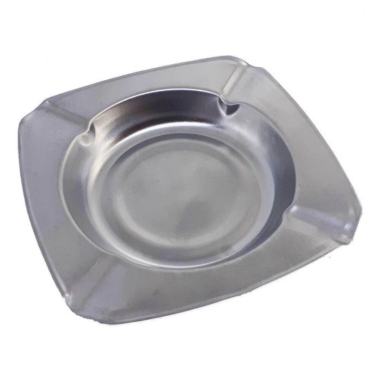 Scrumiera Patrata Cromata, Argintie, Scrumiere din Metal, Scrumiere, Scrumiera de Metal, Scrumiera Patrata, Scrumiere Metalice Patrate, Scrumiere de Masa, Scrumiera Metalica, Articole pentru Bar