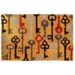 Covoras Usa OPTIM DEKO, 40x60 cm, Cauciuc/Fibra Cocos, Model Chei, Covorase Intrare OPTIM DEKO, Covoras cu Modele pentru Usa, Pres Usa Modele, Presuri Intrare, Covorase Intrare si Presuri