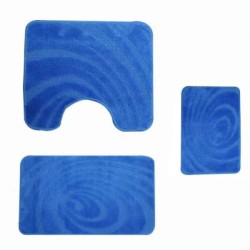 Set 3 Covorase Baie NOVA HOME, 80x50 cm, Polipropilena Albastra Deschis, Set Covorase Baie, Covorase pentru Baie, Covoras pentru Baie, Covorase de Baie Plusate, Pres pentru Baie, Presuri de Baie, Covorase de Baie Antialunecare