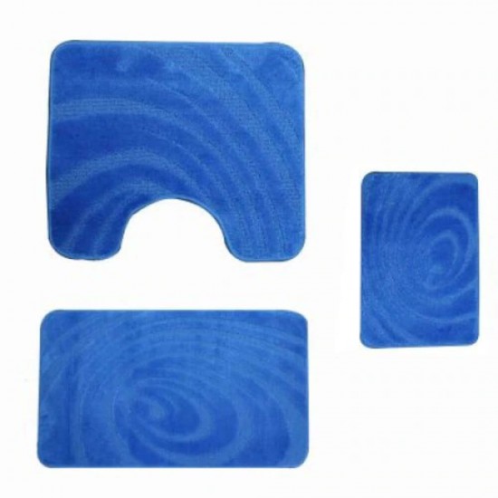 Set 3 Covorase Baie NOVA HOME, 80x50 cm, Polipropilena Albastra Deschis, Set Covorase Baie, Covorase pentru Baie, Covoras pentru Baie, Covorase de Baie Plusate, Pres pentru Baie, Presuri de Baie, Covorase de Baie Antialunecare