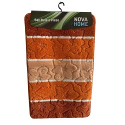 Set 3 Covorase Baie NOVA HOME, 80x50 cm, Polipropilena Multicolor, Set Covorase Baie, Covorase pentru Baie, Covoras pentru Baie, Covorase de Baie Plusate, Pres pentru Baie, Presuri de Baie, Covorase de Baie Antialunecare