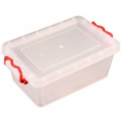Cutie Alimente STERK, 12L, 44x27x15 cm, Dreptunghiulara cu Capac si Manere, Plastic Transparent, Cutii din Plastic Depozitare Alimente, Cutie Alimentara din Plastic, Caserole din Plastic pentru Alimente, Cutii Depozitare cu Capac pentru Alimente
