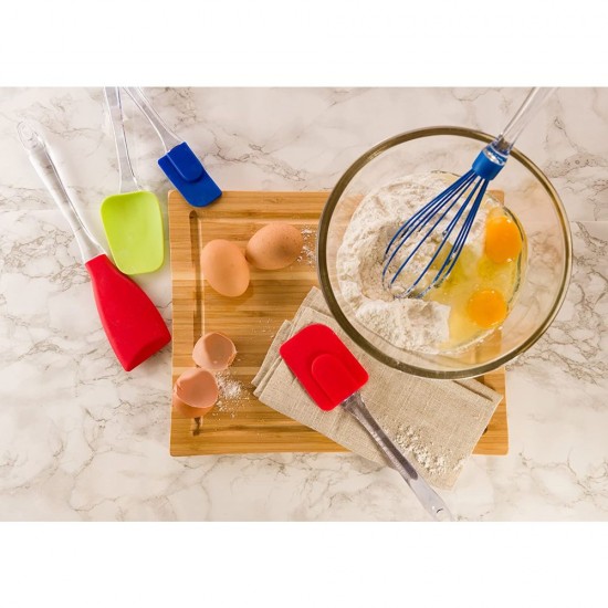 Paleta din Silicon pentru Ornat, Maner din Plastic cu Spatula Atasata, Culoare Albastru, Paleta Gatit, Palete din Silicon, Palete pentru Bucatarie, Ustensile pentru Bucatarie, Paleta de Bucatarie, Palete pentru Gatit, Ustensile pentru Gatit