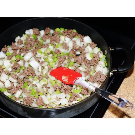 Paleta din Silicon pentru Ornat, Maner din Plastic cu Spatula Atasata, Culoare Rosu, Paleta Gatit, Palete din Silicon, Palete pentru Bucatarie, Ustensile pentru Bucatarie, Paleta de Bucatarie, Palete pentru Gatit, Ustensile pentru Gatit