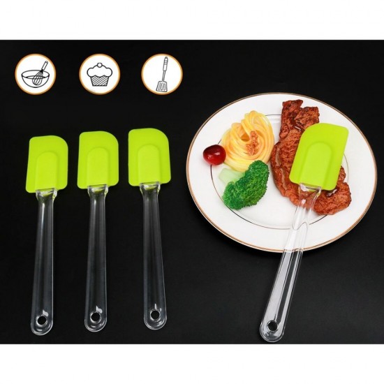 Paleta din Silicon pentru Ornat, Maner din Plastic cu Spatula Atasata, Culoare Verde, Paleta Gatit, Palete din Silicon, Palete pentru Bucatarie, Ustensile pentru Bucatarie, Paleta de Bucatarie, Palete pentru Gatit, Ustensile pentru Gatit