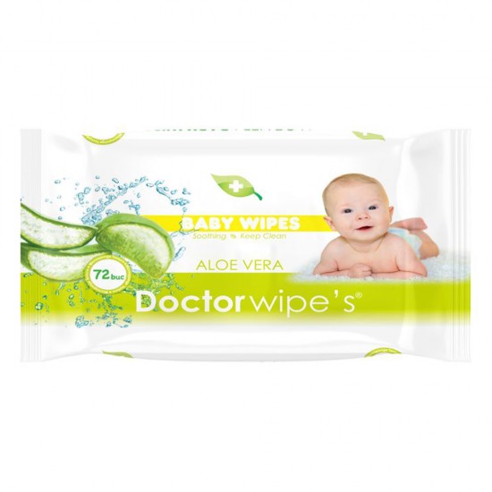 Servetele Umede DOCTOR WIPE'S Aloe Vera, 72 Buc/Pachet, Extract de Aloe Vera, Servetele Umede Bebelusi cu Extracte Naturale, Servetele Umede pentru Copii, Servetele Umede Baby, Servetele Umede DOCTOR WIPE'S, Servetele Umede Bebelusi DOCTOR WIPE'S
