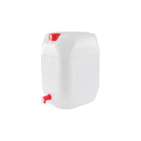 Canistra cu Capac Etans STERK, 30 L, cu Robinet, Plastic Alb/Rosu, Canistra cu Robinet, Canistre cu Robinet, Canistre din Plastic cu Capac, Canistre cu Capac Etans 30 L, Canistra de Plastic 30 Litri