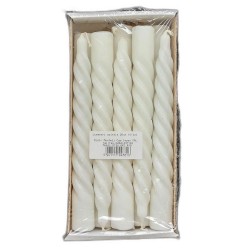 Lumanari Spiralate, Lungime 20 cm, 10 Buc/Set, Culoare Alb