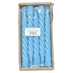 Lumanari Spiralate, Lungime 20 cm, 10 Buc/Set, Culoare Albastru