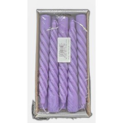 Lumanari Spiralate, Lungime 20 cm, 10 Buc/Set, Culoare Mov