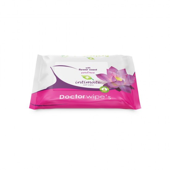 Servetele Umede DOCTOR WIPE'S Intimate, 20 Buc/Set, Parfum Floral, Servetele Umede Intime, Servetele Igiena Intima, Servetele Umede pentru Igiena Intima, Servetele Igiena Intima DOCTOR WIPE'S