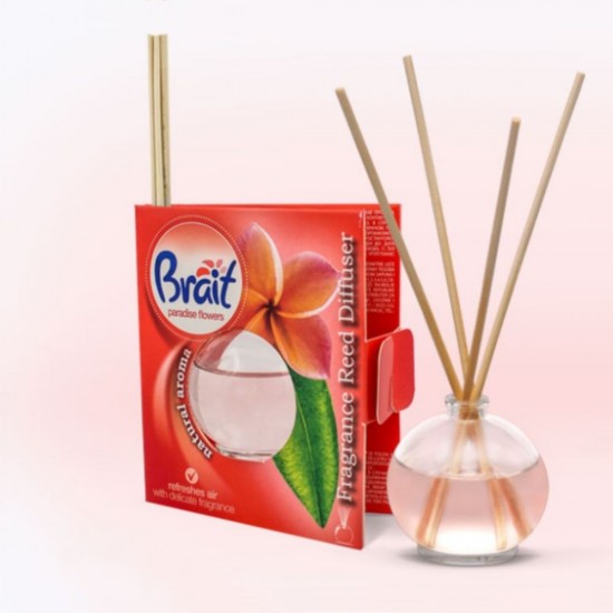 Odorizant de Camera BRAIT Paradise Flowers, Betisoare Rattan, 40 ml, Betisoare Odorizante, Betisoare Parfumate pentru Camera, Betisoare Parfumate din Rattan, Difuzoare de Camera, Betisoare Parfumate