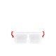 Cutie Alimente STERK, 15x10.5x5 cm, Compartimentata cu Capac, Plastic Transparent, Cutii din Plastic Depozitare Alimente, Cutie Bicompartimentata Alimentara din Plastic, Caserole din Plastic pentru Alimente, Cutii Depozitare cu Capac pentru Alimente