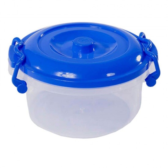 Cutie Alimente Rotunda cu Maner, Capacitate 3.5 L, Dimensiune 24x13 cm, Culoare Recipient Incolor, Rotunda cu Capac si Manere, Plastic Transparent, Cutii din Plastic Depozitare Alimente, Cutie Alimentara din Plastic, Caserole din Plastic pentru Alimente,