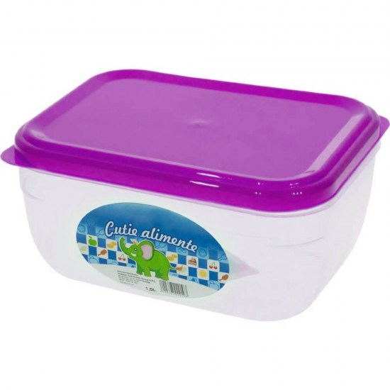 Cutie Alimente STERK, 1.5L,19x14x9 cm, Capac Mov, Caserole Depozitare Alimente, Caserole Alimentare cu Capace din Plastic, Caserole din Plastic cu Capac, Caserola cu Capac, Cutii din Plastic pentru Depozitare si Pastrare Alimente