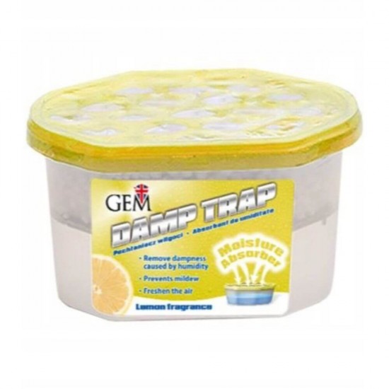 Absorbant de Umiditate GEM 3 in 1, 400 ml, Parfum de Lamaie, Dezumidificator, Absorbant Contra Umiditatii, Absorbant pentru Reducerea Umiditatii, Dezumidificatoare, Absorbant de Umiditate si Prevenire a Mucegaiului, Absorbant Umiditate pentru Casa