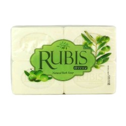 Sapun Solid RUBIS Olive, 4 Buc/Set, 125 g/Buc, Extract de Ulei de Masline, Sapun cu Ulei Masline, Sapun pentru Corp, Sapunuri de Corp, Sapun pentru Ingrijirea Corpului, Sapun pentru Maini si Corp, Sapun Solid Rubis, Set Sapunuri Solide, Sapunuri de Maini