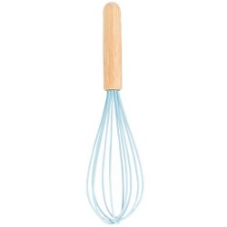 Tel din Silicon cu Maner din Lemn, Dimensiune 24 cm, Culoare Multicolora, Tel de Metal pentru Spuma, Teluri pentru Creme si Prajituri, Tel din Metal, Teluri Spuma pentru Bucatarie, Tel de Bucatarie, Teluri pentru Gatit