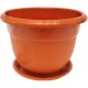 Ghiveci cu Tava STERK, 16x13 cm, Plastic Maro, Ghiveci pentru Flori, Ghiveci cu Tavita pentru Flori, Ghivece, Ghivece Plastic cu Tavita, Articole Decorative, Ghivece cu Tavita pentru Flori, Ghivece cu Tava pentru Flori
