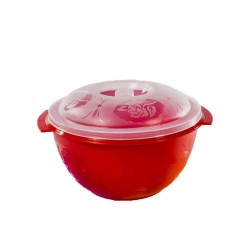 Castron cu Capac STERK, 2.5 Litri, Rosu, Castroane de Plastic, Castroane cu Capac, Castron din Plastic cu Capac, Castroane de Plastic cu Capac, Castron pentru Bucatarie, Castron de Plastic cu Capac 2.5L, Boluri de Plastic cu Capac