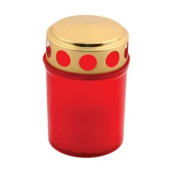 Candela de Plastic Rosie cu Capac, Candela Simpla pentru Ocazii, Candela Classica, Candela Rosie din Plastic, Candela cu Fitil, Candela din Plastic Clasica, Candele din Plastic Ieftine, Candela Rosie