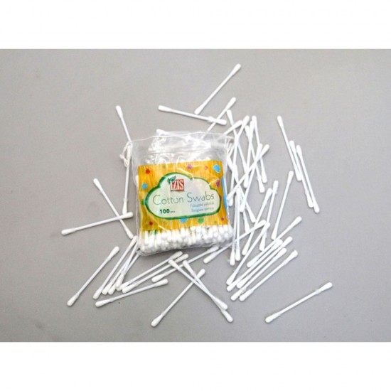 Betisoare pentru Urechi IZIS din Bumbac, 100 Buc/Set, Albe, Betisoare Cosmetice, Betisoare pentru Urechi, Betisoare Igiena Urechi, Betisoare din Bumbac pentru Urechi, Betisoare Curatare Urechi, Articole de Igiena