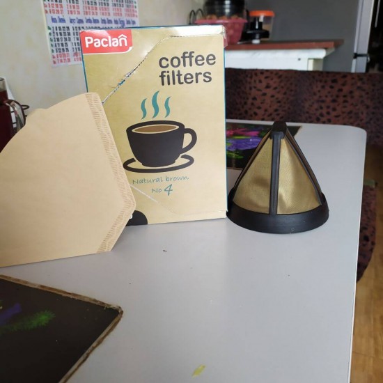 Rezerve Filtru Cafea PACLAN, Tip 4, 100 Buc/Set, Culoare Maro, Rezerva Hartie Cafea, Rezerva din Hartie pentru Filtru de Cafea, Accesorii Cafea, Filtre de Hartie pentru Cafetiera Marimea 4, Filtre de Hartie Cafea, Hartie Filtru Cafea Tip 4