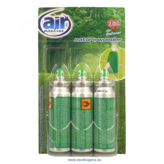 Rezerve Odorizant Spray AIR Nature Wonder, 15 ml, 3 Buc/Set, Rezerve Odorizante Camera, Rezerve Odorizante Casa, Rezerve Odorizant Pulverizator de Camera, Rezerve Odorizante cu Pulverizare pentru Camera, Rezerve Odorizante Spray pentru Interior