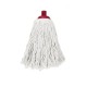 Rezerva Mop Din Bumbac Servana, Greutate 150g, Cap Culoare Rosie, Culoare Fibre Alba, Ideal Pentru Orice Suprafata