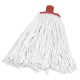 Rezerva Mop Din Bumbac Servana, Greutate 150g, Cap Culoare Rosie, Culoare Fibre Alba, Ideal Pentru Orice Suprafata