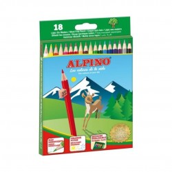 Creioane Colorate, Cutie Carton, 18 Culori/set, Alpino
