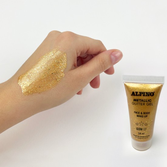 Make-up Lichid, 14ml, Alpino Metallic Glitter - Auriu