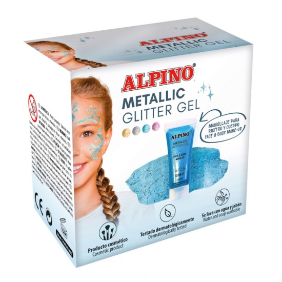 Make-up Lichid, 14ml, Alpino Metallic Glitter - Albastru