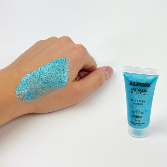 Make-up Lichid, 14ml, Alpino Metallic Glitter - Albastru