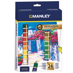 Set Tempera Acrilica Manley, 12 Ml - 24 Culori/set