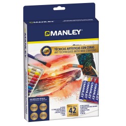 Set Creativ Manley, Contine 24 Creioane Cerate/12 Diluabile In Apa