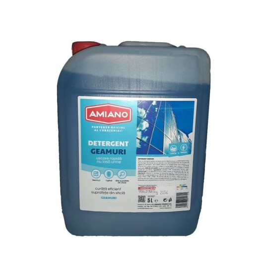 Detergent Geamuri Amiano, 5 L, Detergent pentru Geamuri, Detergent Sticla, Detergent pentru Sticla, Detergent pentru Suprafete din Sticla, Detergent Oglinzi, Detergent pentru Oglinzi, Detergent Oglinda, Detergent pentru Oglinda