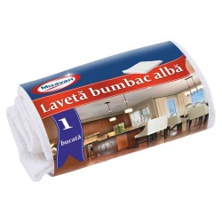 Laveta Universala din Bumbac Misavan, 40x60 cm, Alba, Lavete Bumbac, Laveta Bumbac, Lavete Absorbante, Laveta Absorbanta, Laveta Bucatarie, Lavete Bucatarie, Laveta Baie, Lavete Baie, Lavete Curatare, Laveta Curatare, Laveta Mobila, Laveta Universala