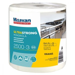 Rola Prosop Professional Super Strong Monorola Misavan, 3 Straturi, 657 Foi, 23 g/m², Dimensiune Foaie 200x264 mm