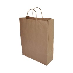 Set 50 Sacose de Hartie cu Maner Rasucit Misavan, 32x12x41 cm, Natur, Sacose Hartie, Sacose Hartie Natur, Set Sacose Hartie Natur, Sacose cu Maner, Sacose cu Maner Rasucit, Set Sacose cu Maner Rasucit