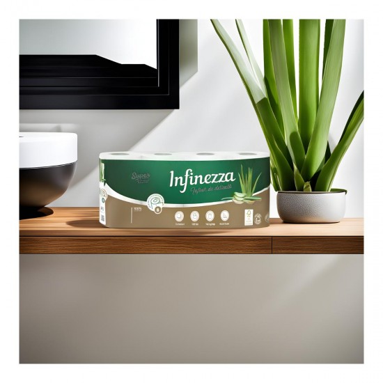 Hartie Igienica Infinezza, Aloe Vera, 3 Straturi, 8 Role