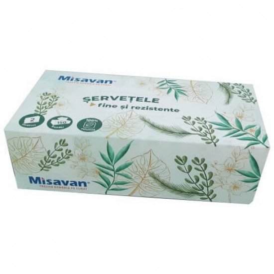Servetele In Cutie Misavan, Green, 2 Straturi, 150 Bucati/cutie
