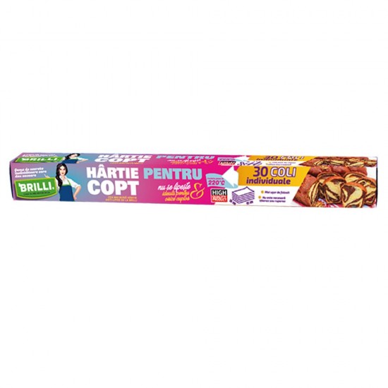 Hartie de Copt Brilli, 30 Coli pe Cutie, Dimensiune 380x420 mm, Culoare Alb