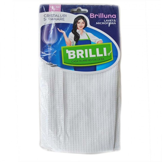 Set 6 Lavete Microfibra Brillidry pentru Cristaluri si Pahare, Alb