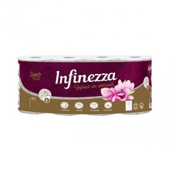 Hartie Igienica Infinezza, Magnolie, 3 Straturi, 8 Role